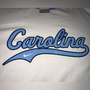 Nike Tarheels College North Carolina Blue and White Short Sleeve Tee Mens Large